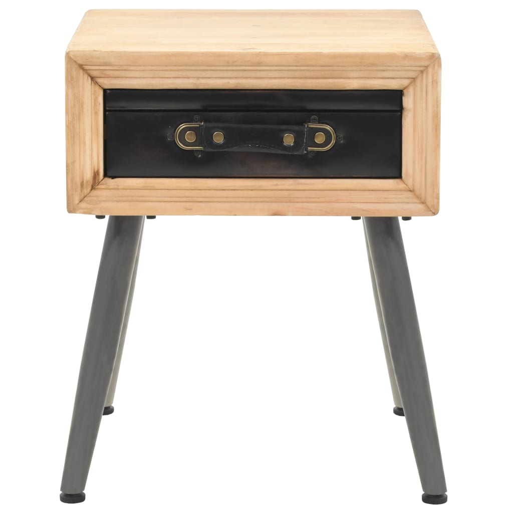 Bedside Table Solid Fir Wood 43X38X50 Cm