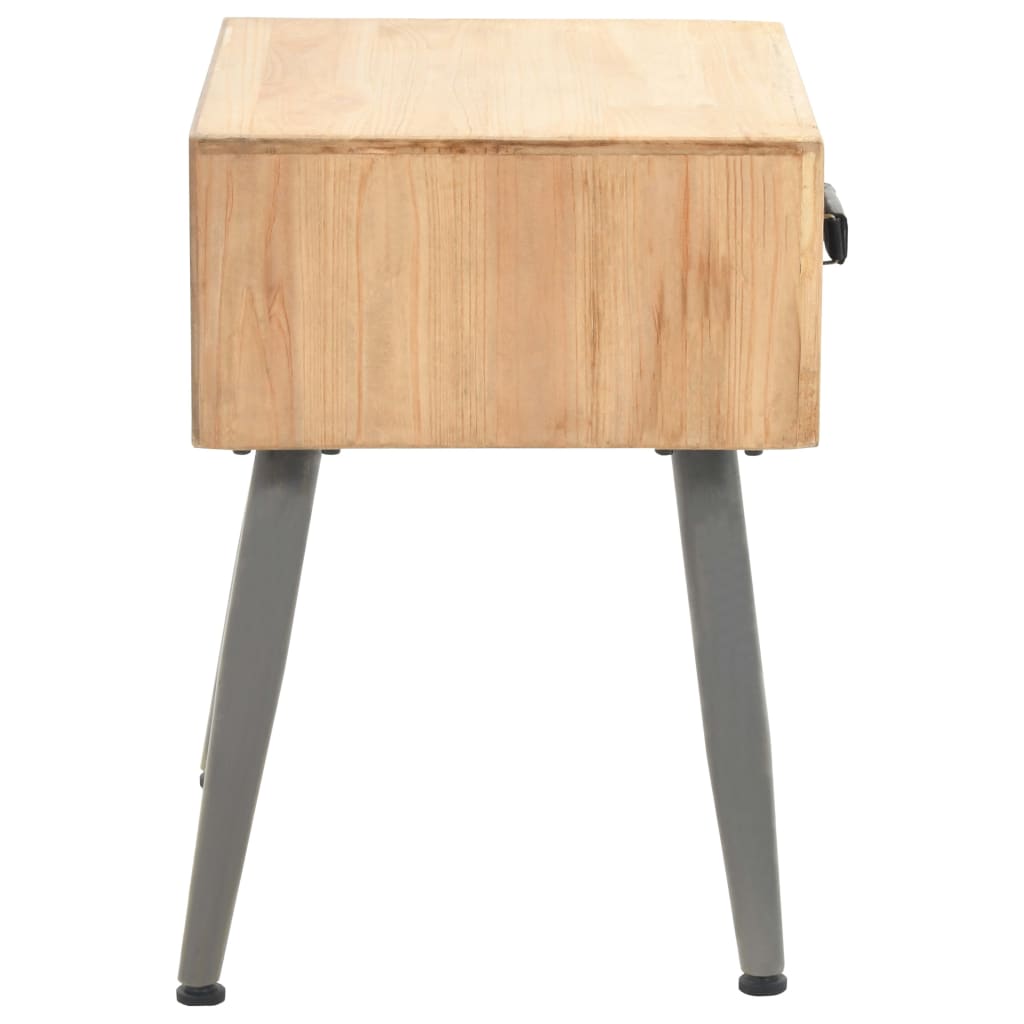 Bedside Table Solid Fir Wood 43X38X50 Cm