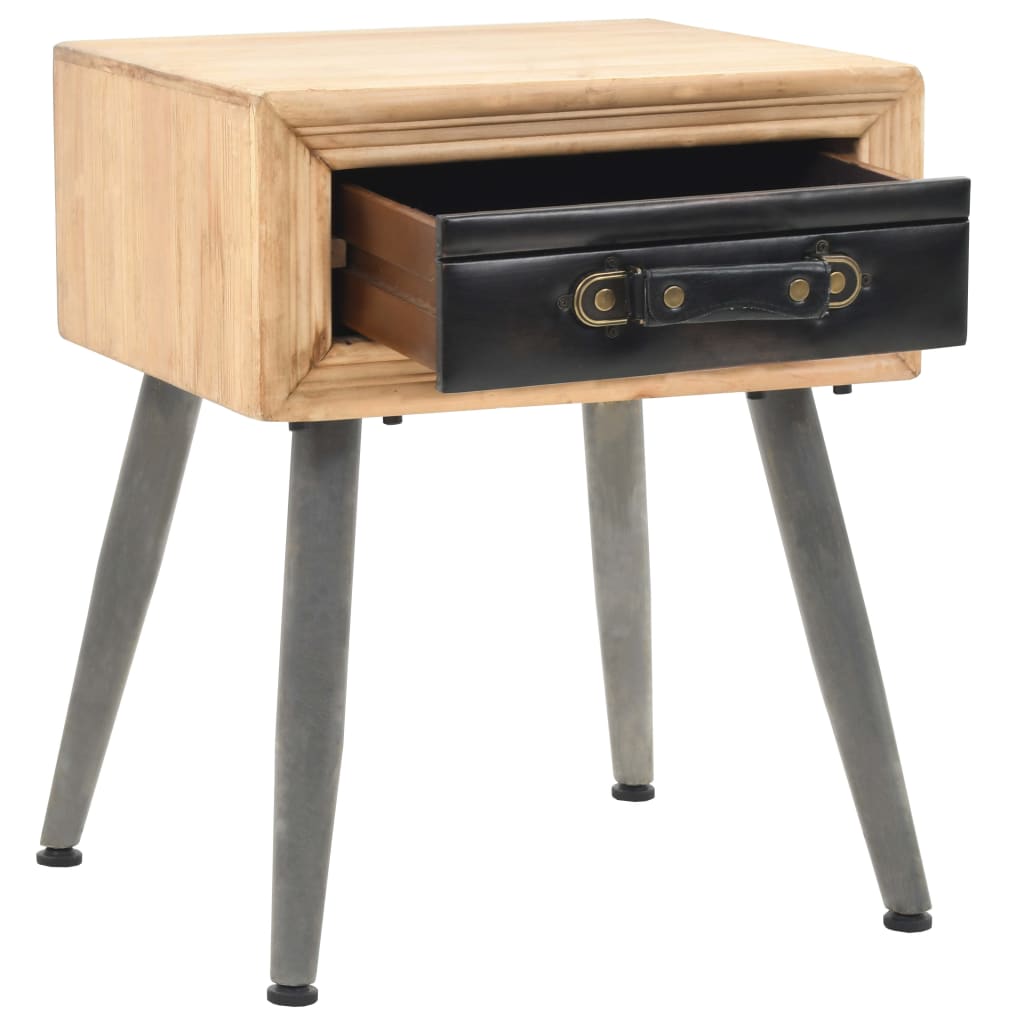 Bedside Table Solid Fir Wood 43X38X50 Cm
