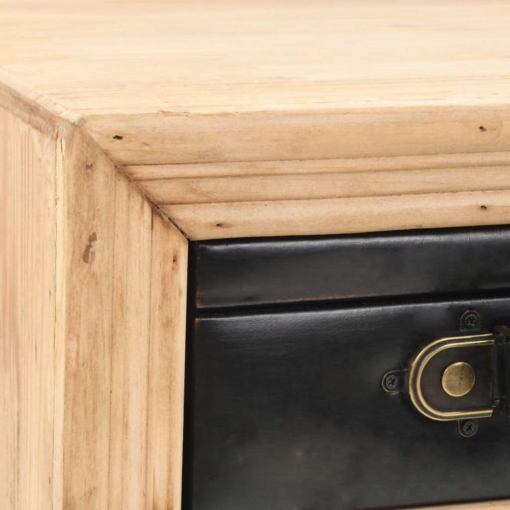 Bedside Table Solid Fir Wood 43X38X50 Cm