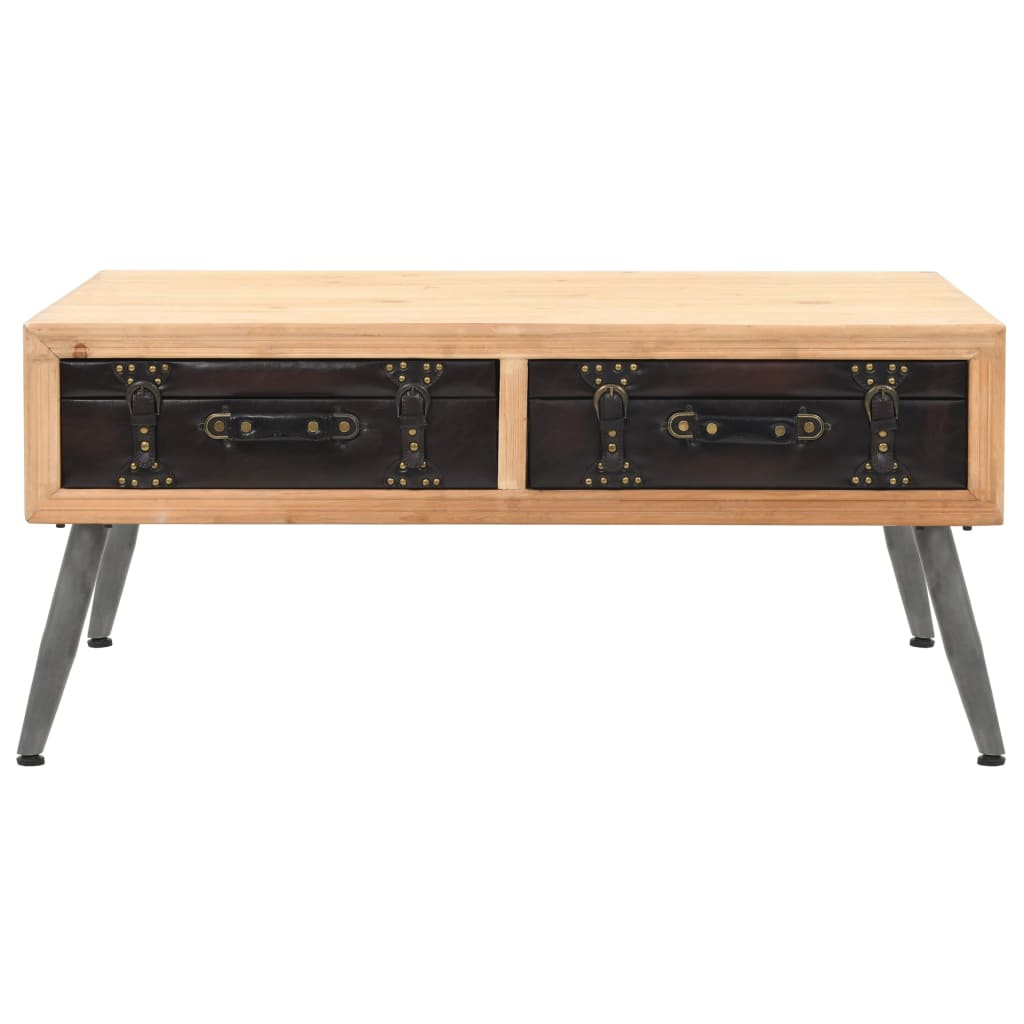 Coffee Table Solid Fir Wood 115X55X50 Cm