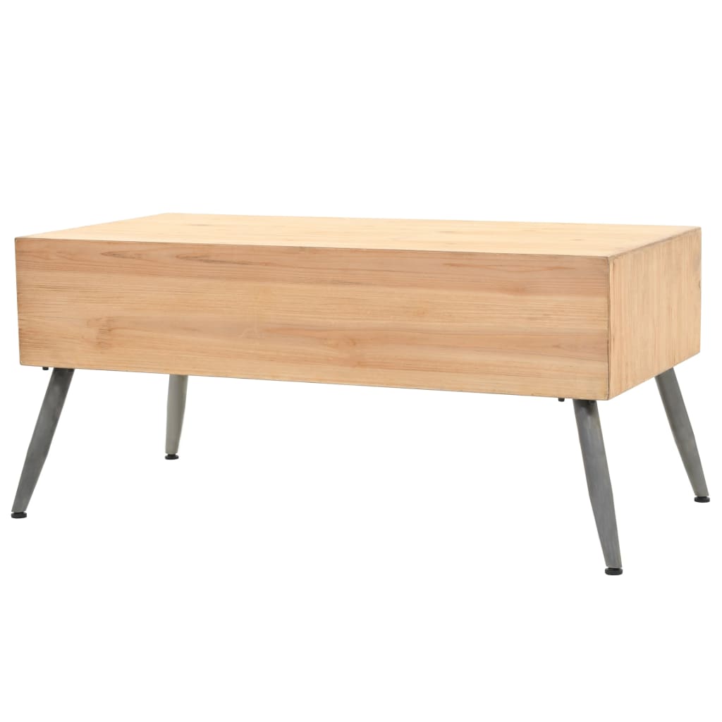 Coffee Table Solid Fir Wood 115X55X50 Cm