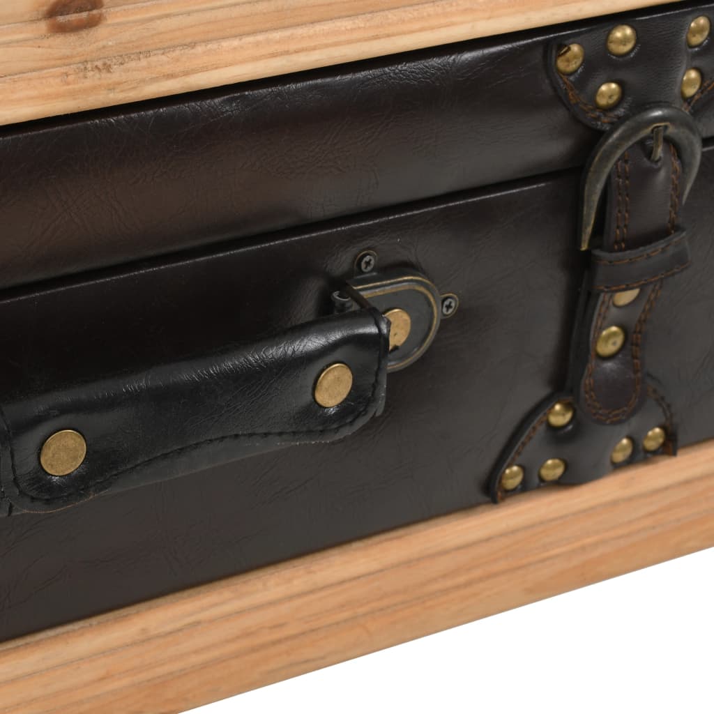 Coffee Table Solid Fir Wood 115X55X50 Cm