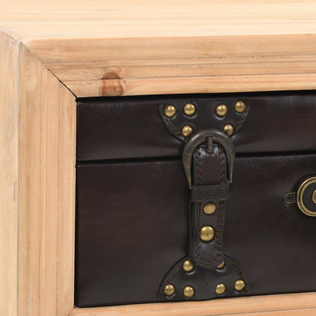 Coffee Table Solid Fir Wood 115X55X50 Cm