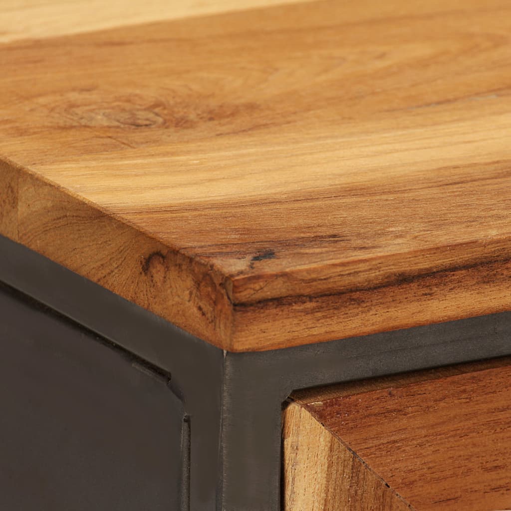 Sideboard Recycled Teak And Steel 65X30X70 Cm