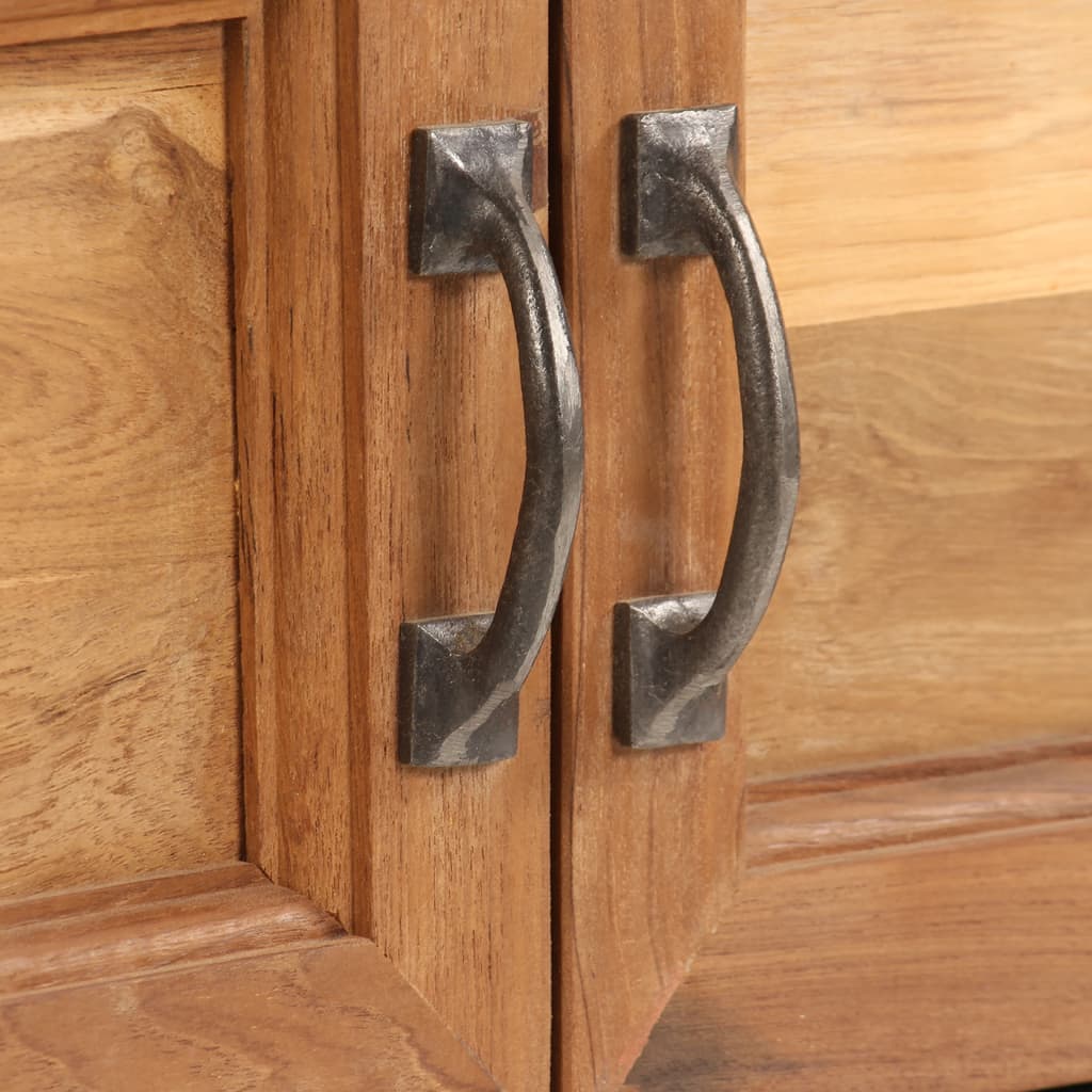 Tv Cabinet Recycled Teak And Steel 120X30X40 Cm