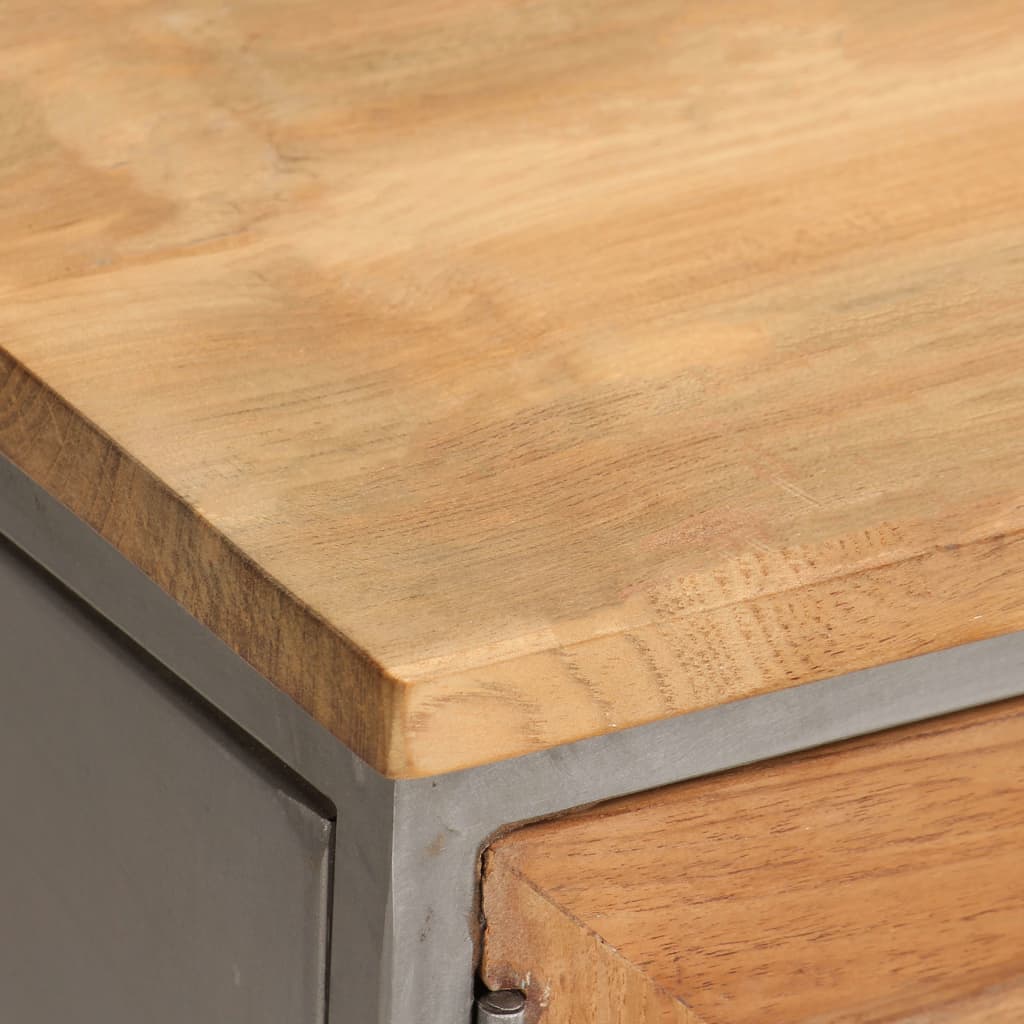 Tv Cabinet Recycled Teak And Steel 120X30X40 Cm