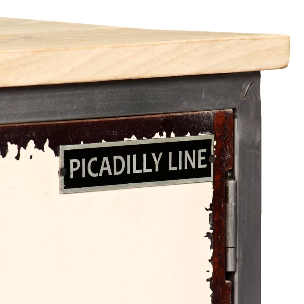 Tv Cabinet Solid Mango Wood And Steel 120X30X45 Cm