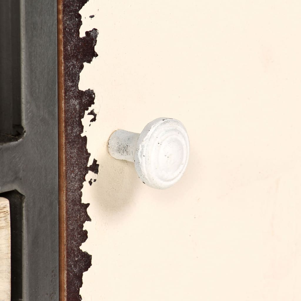 Tv Cabinet Solid Mango Wood And Steel 120X30X45 Cm