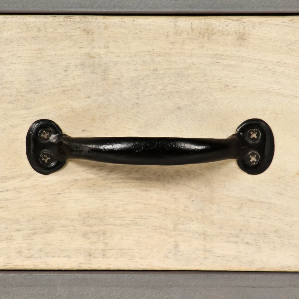 Tv Cabinet Solid Mango Wood And Steel 120X30X45 Cm