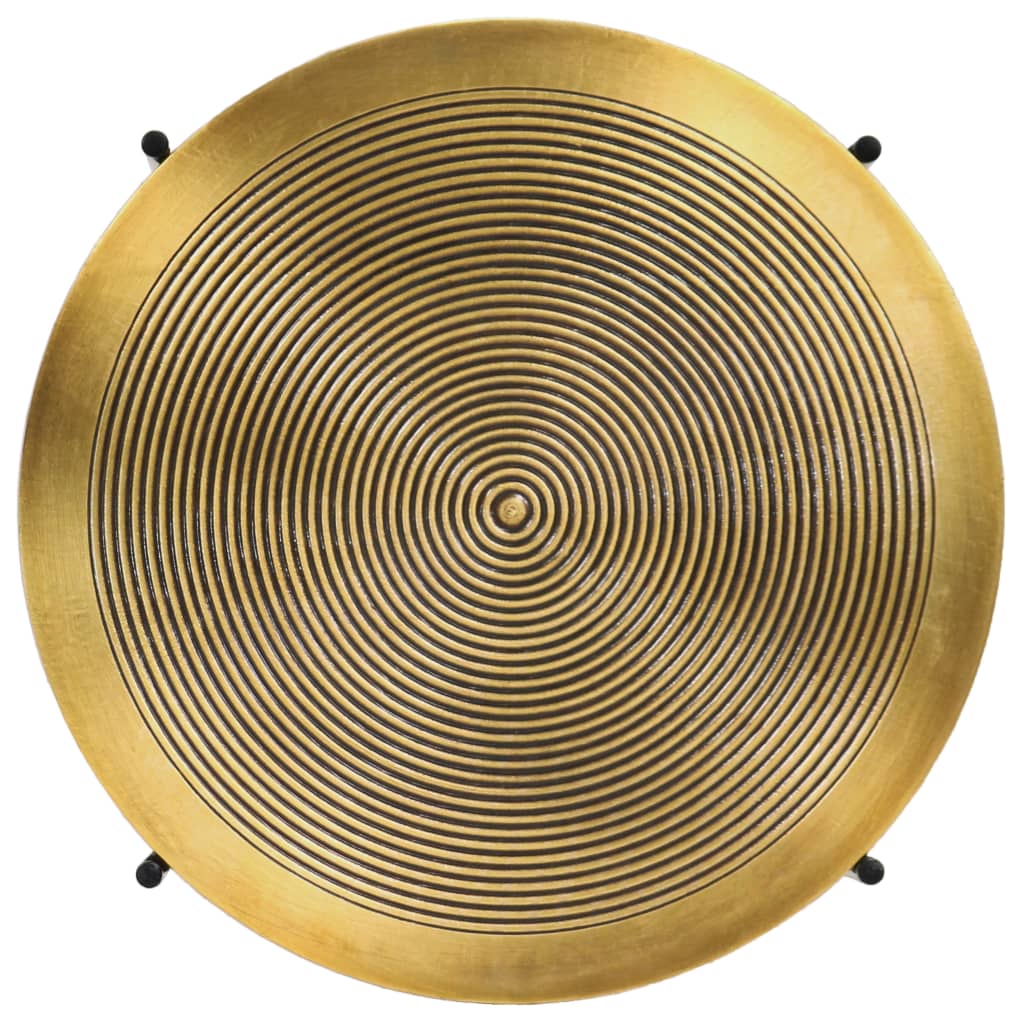 Table Set 2 Pieces Brass-Covered Mdf