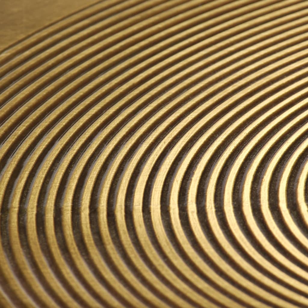 Table Set 2 Pieces Brass-Covered Mdf