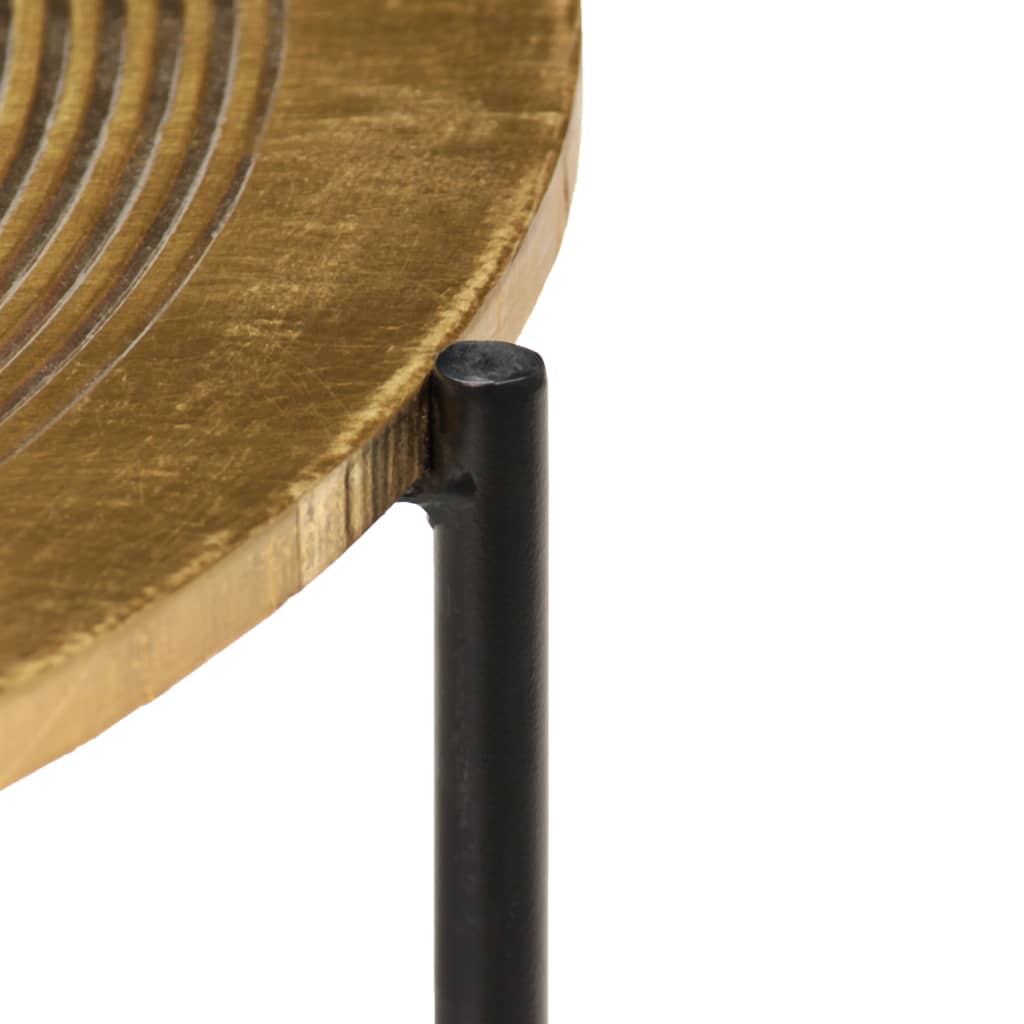 Table Set 2 Pieces Brass-Covered Mdf