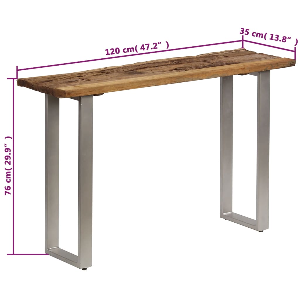 Console Table Reclaimed Wood And Steel 120X35X76 Cm