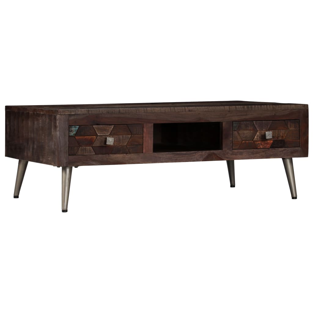 Coffee Table Solid Reclaimed Wood 100X60X35 Cm