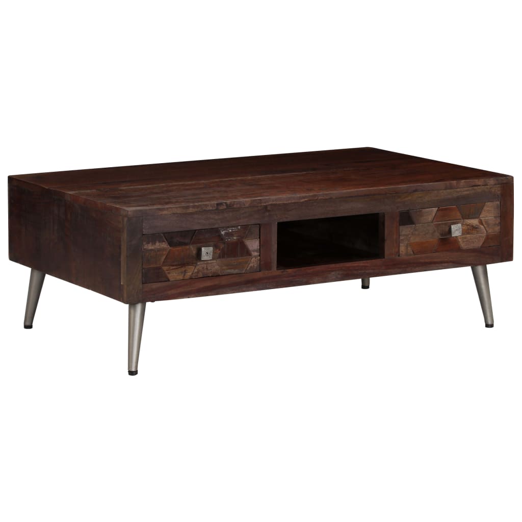 Coffee Table Solid Reclaimed Wood 100X60X35 Cm
