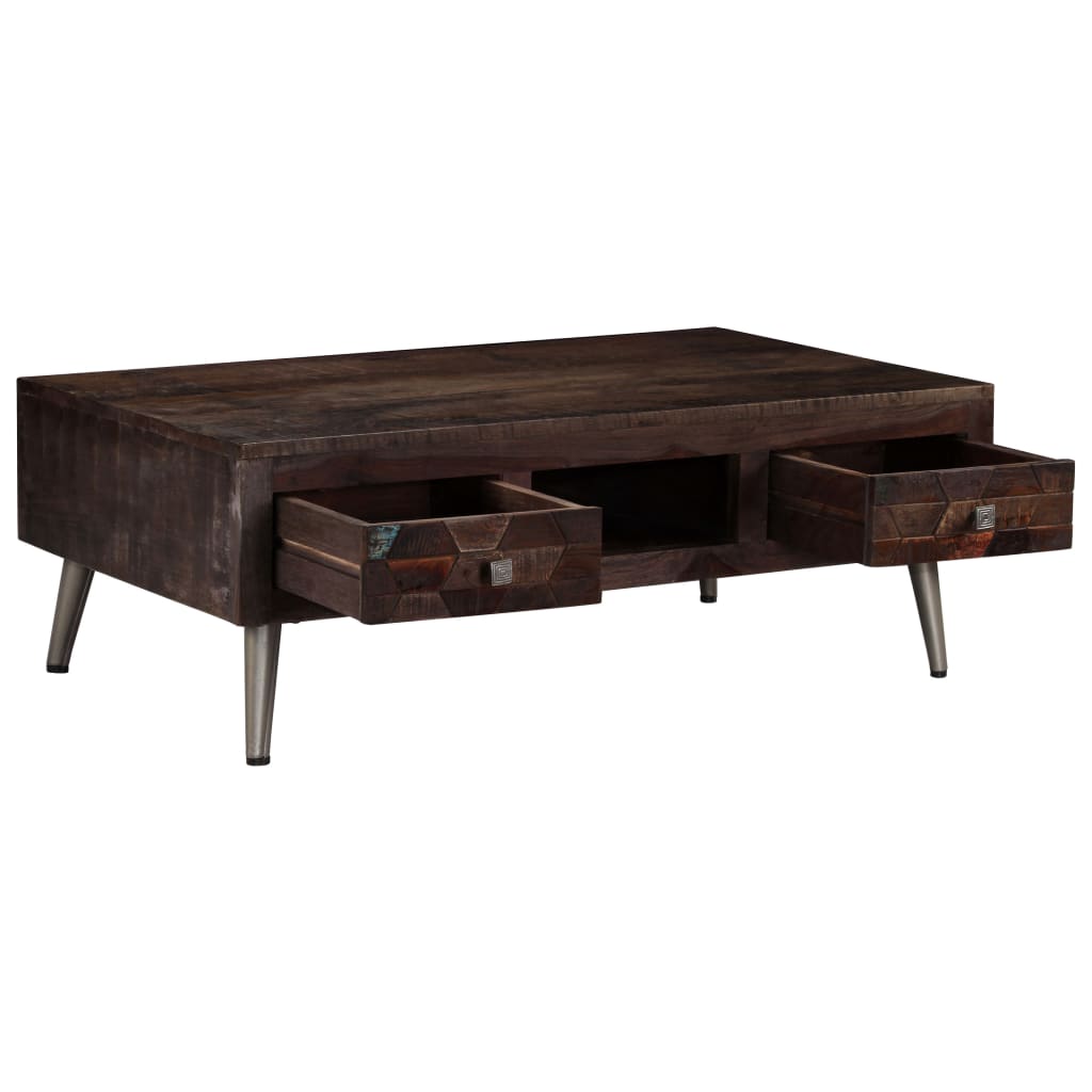 Coffee Table Solid Reclaimed Wood 100X60X35 Cm