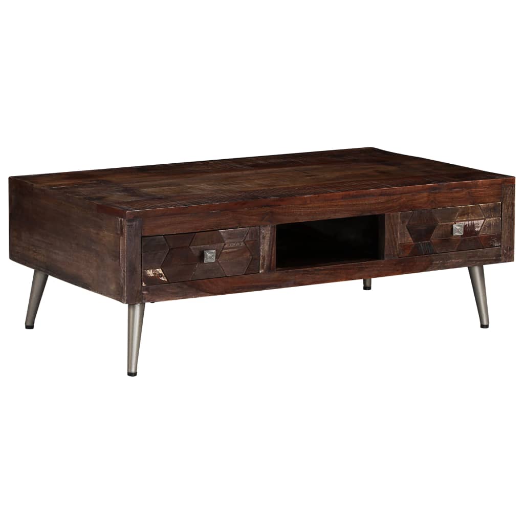 Coffee Table Solid Reclaimed Wood 100X60X35 Cm