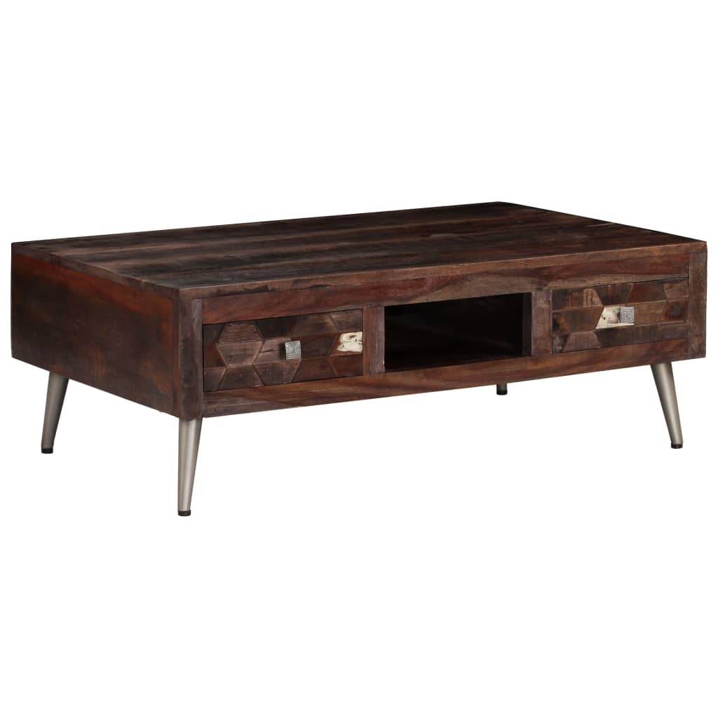 Coffee Table Solid Reclaimed Wood 100X60X35 Cm