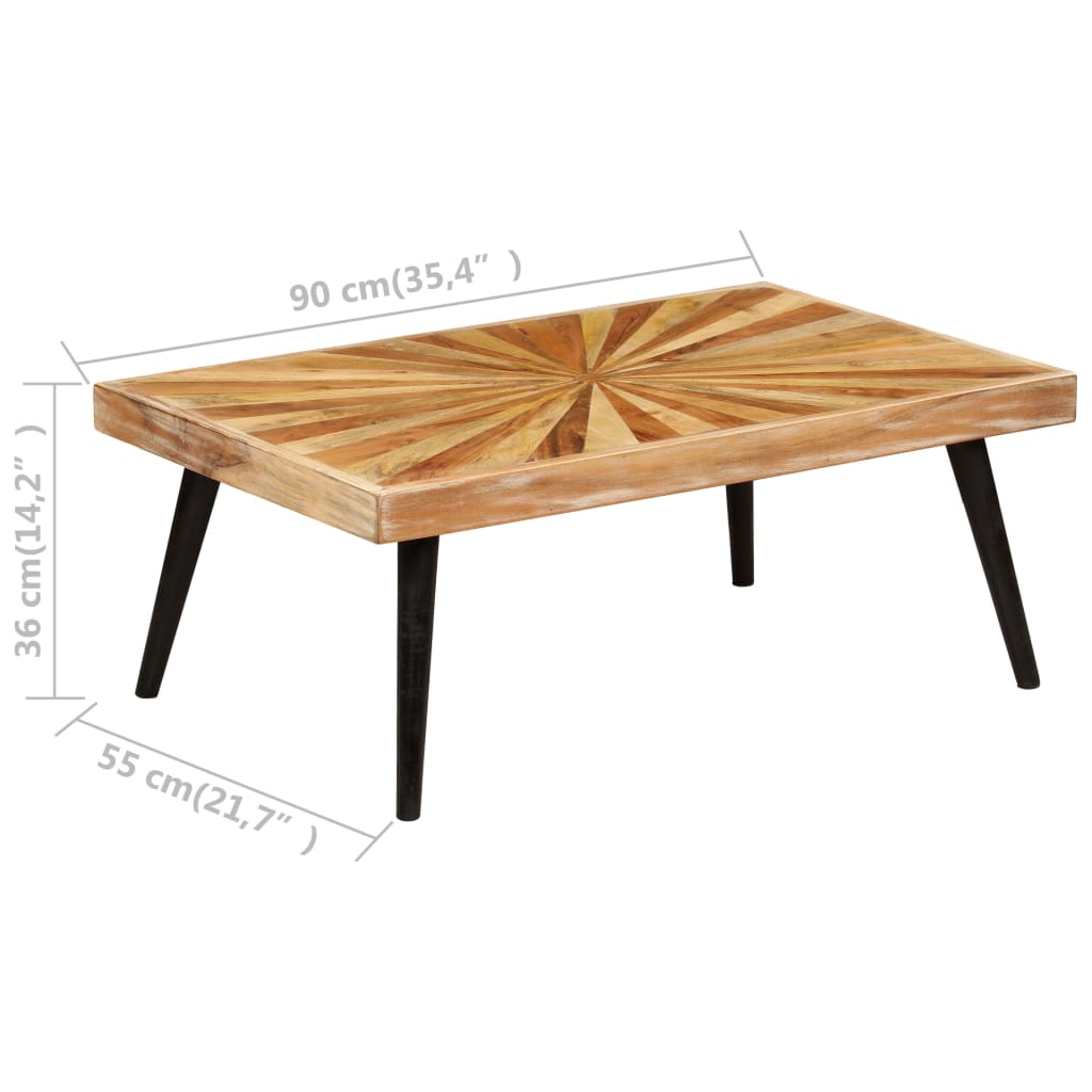 Coffee Table Solid Mango Wood 90X55X36 Cm
