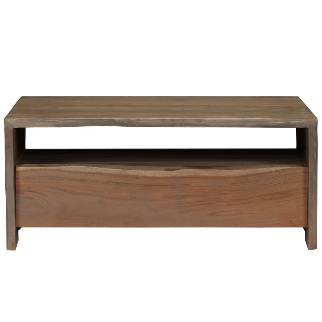 Coffee Table Solid Acacia Wood Live Edges 90X50X40 Cm