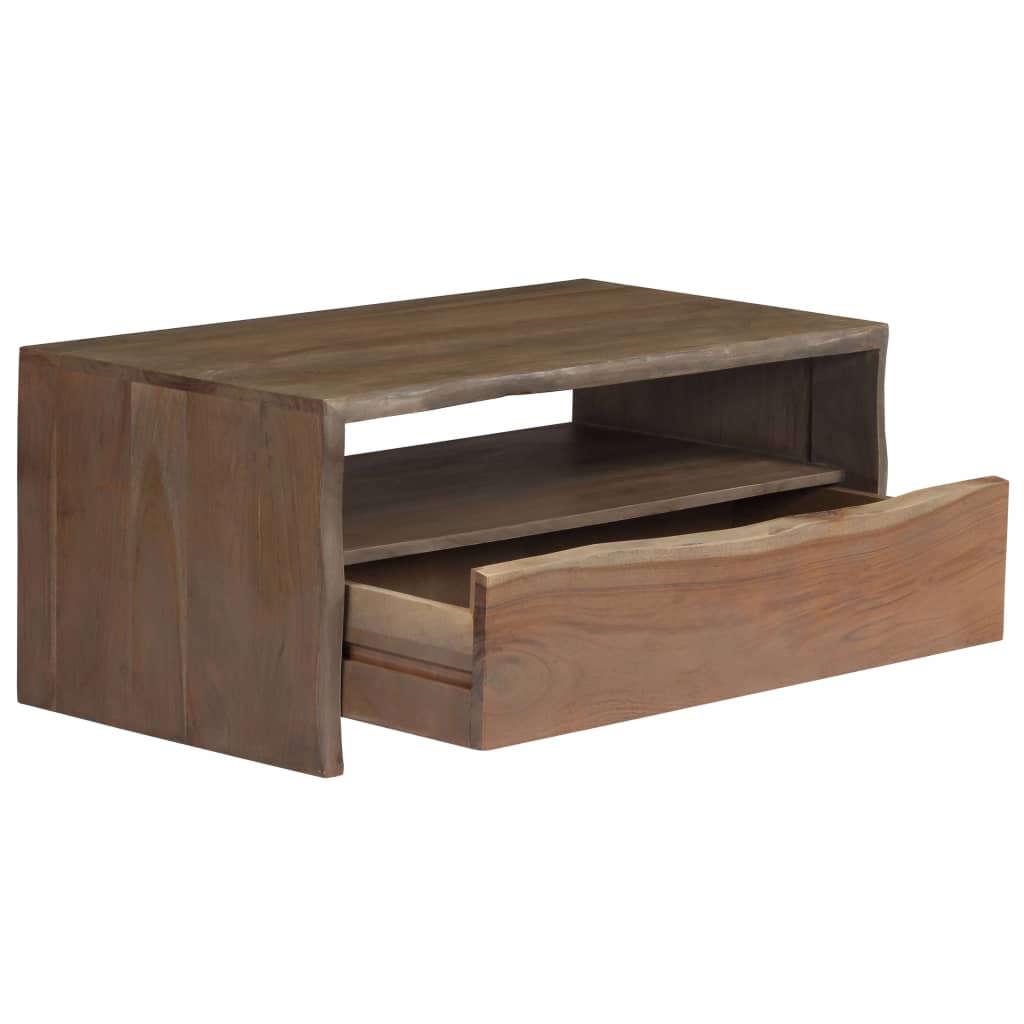 Coffee Table Solid Acacia Wood Live Edges 90X50X40 Cm