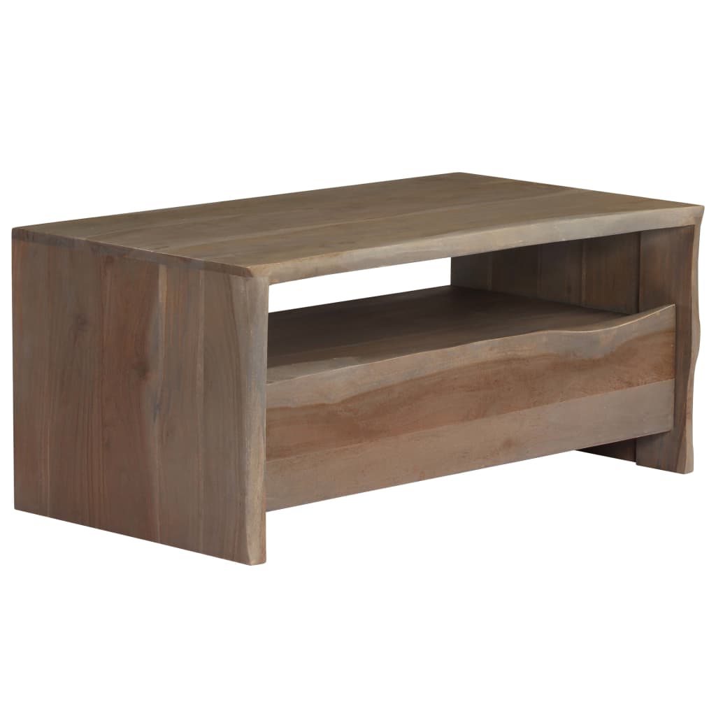 Coffee Table Solid Acacia Wood Live Edges 90X50X40 Cm