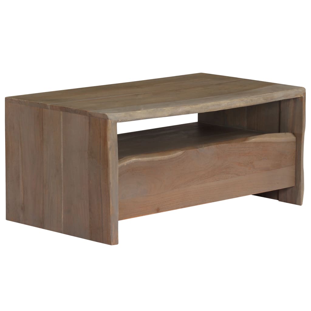 Coffee Table Solid Acacia Wood Live Edges 90X50X40 Cm