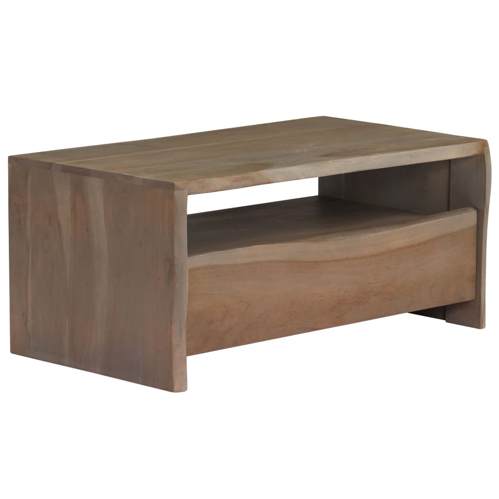 Coffee Table Solid Acacia Wood Live Edges 90X50X40 Cm