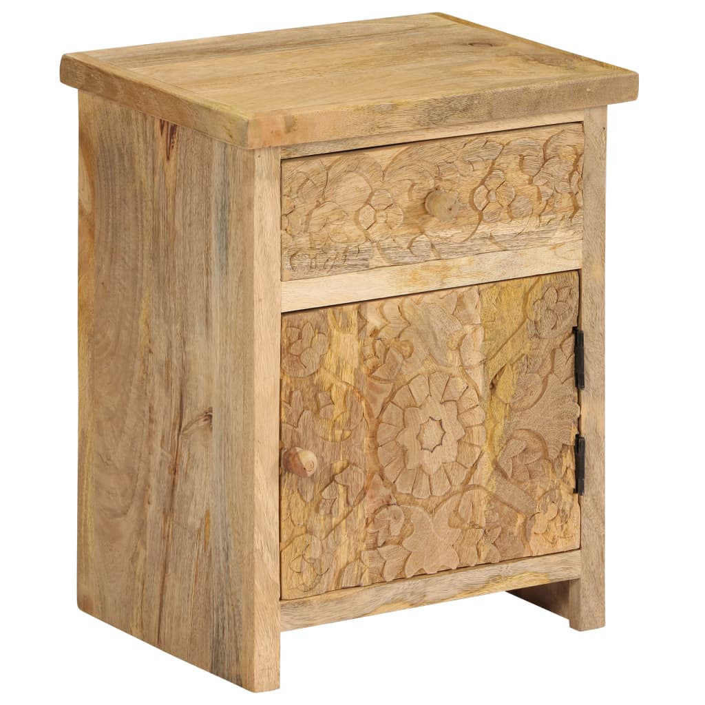 Bedside Table Solid Mango Wood 40X30X50 Cm