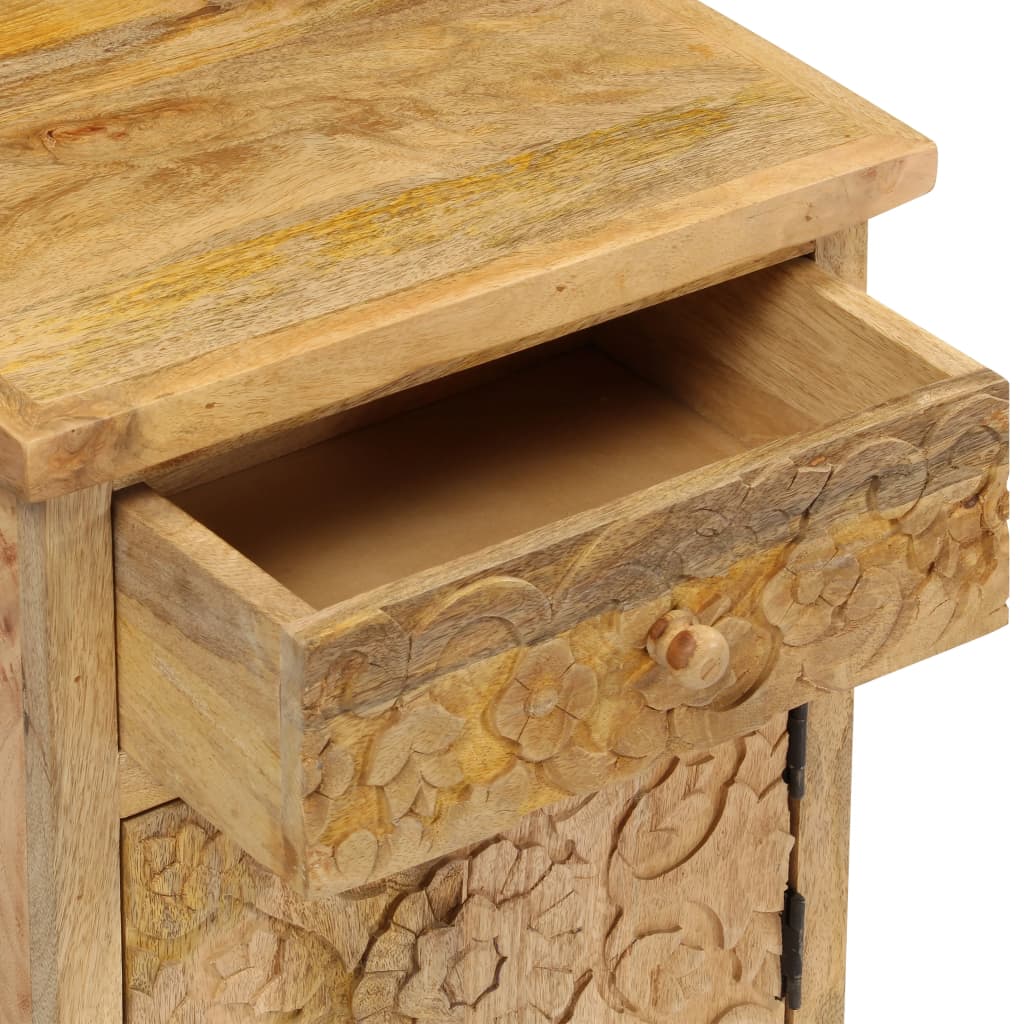 Bedside Table Solid Mango Wood 40X30X50 Cm