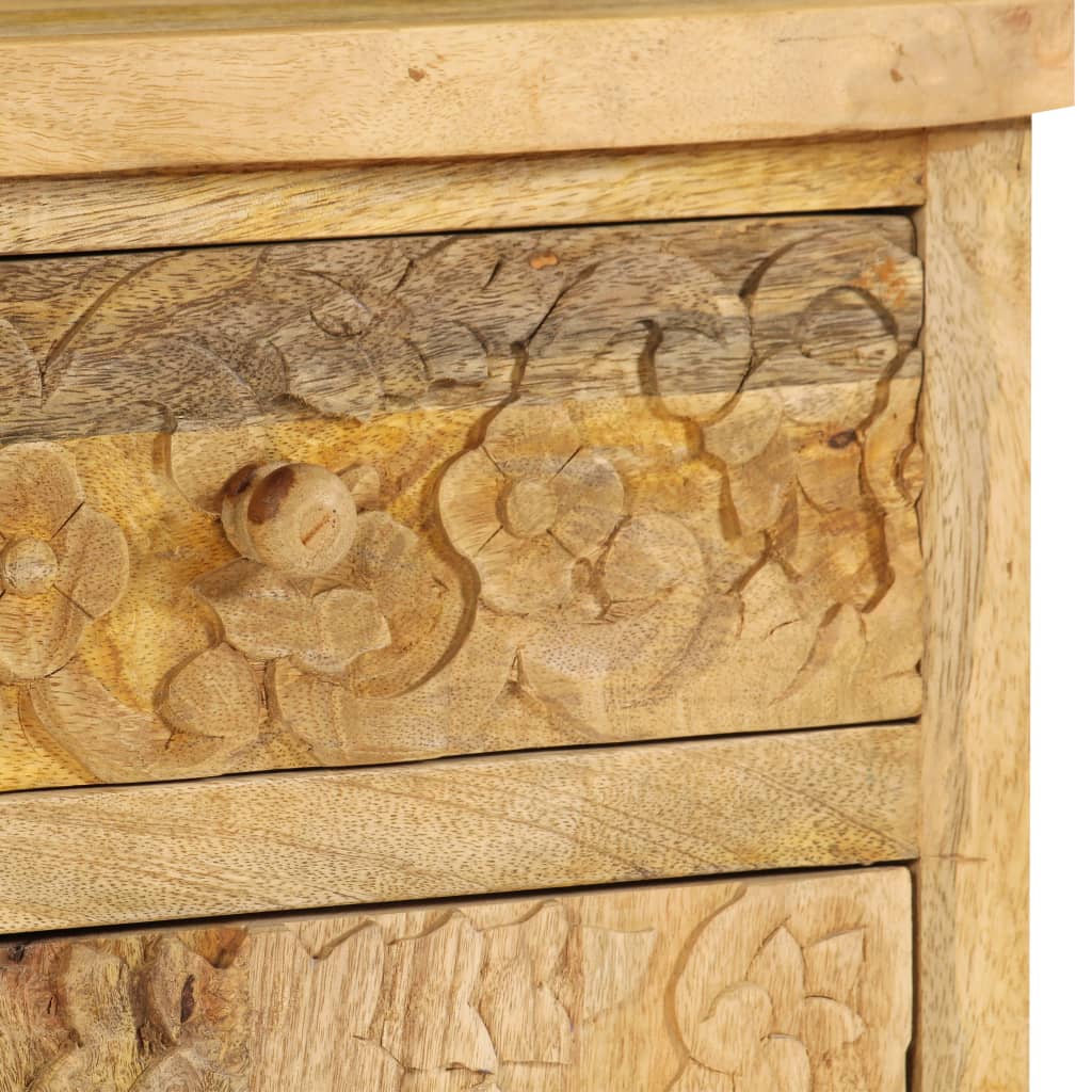 Bedside Table Solid Mango Wood 40X30X50 Cm