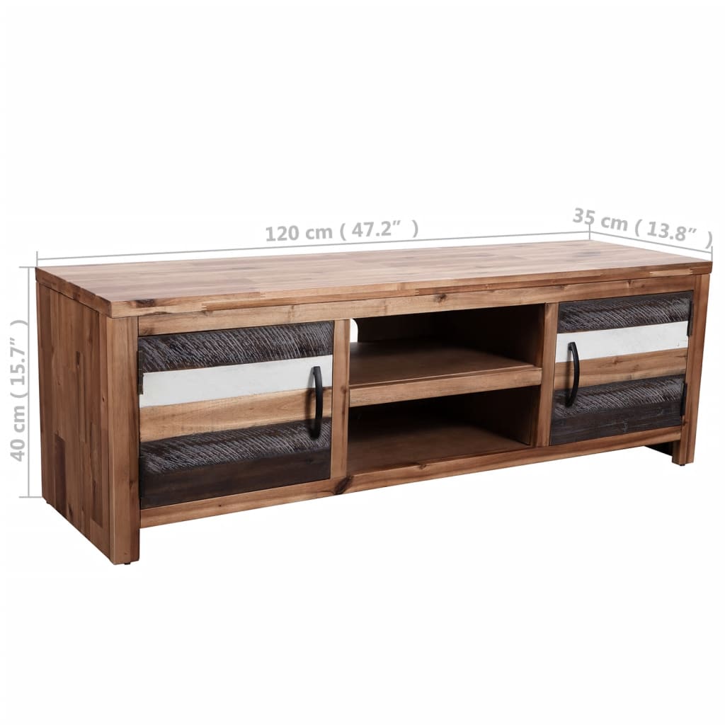 Tv Cabinet Solid Acacia Wood 120X35X40 Cm
