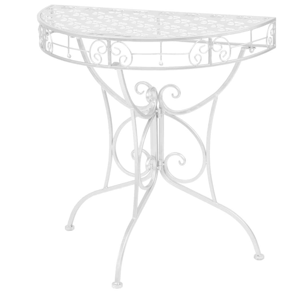 Side Table Vintage Style Half Round Metal 72X36X74 Cm