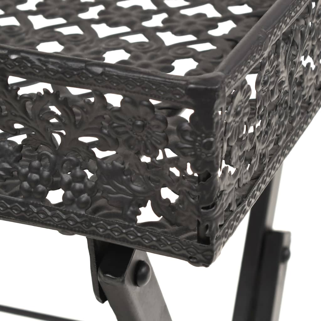 Folding Tea Table Vintage Style Metal 58X35X72 Cm Black