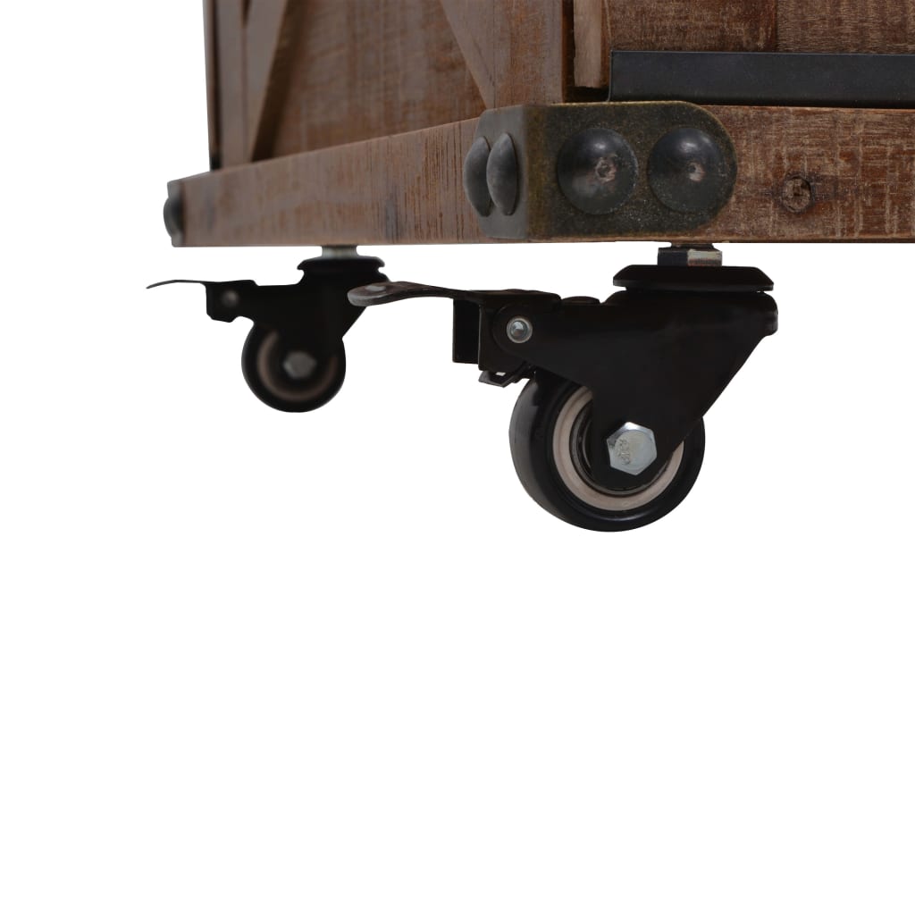 Coffee Table Solid Fir Wood 91X51X38 Cm Brown