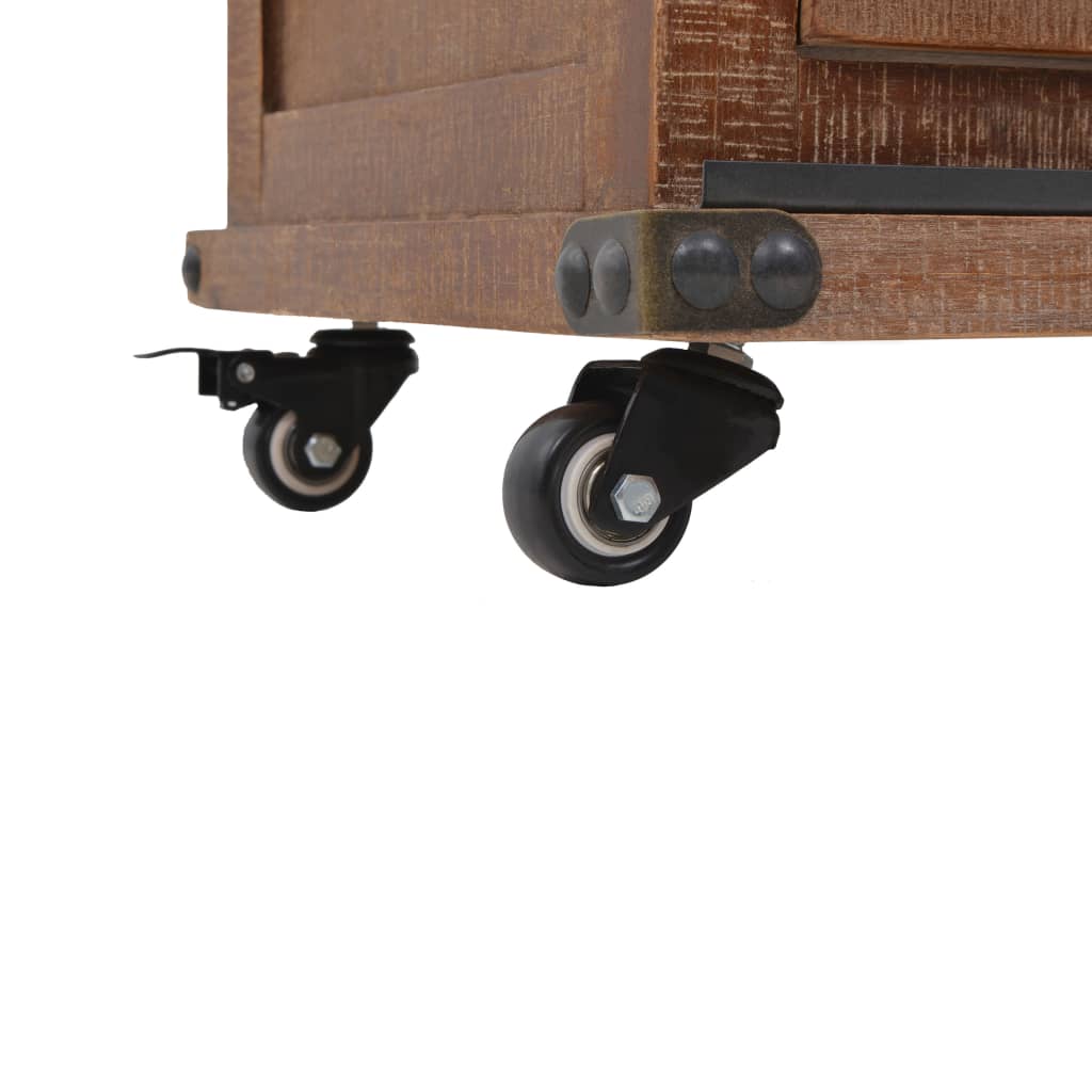 Storage Cabinet Solid Fir Wood 64X33.5X75 Cm Brown