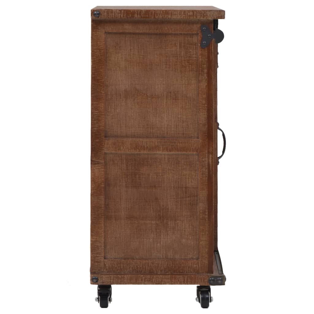 Storage Cabinet Solid Fir Wood 64X33.5X75 Cm Brown