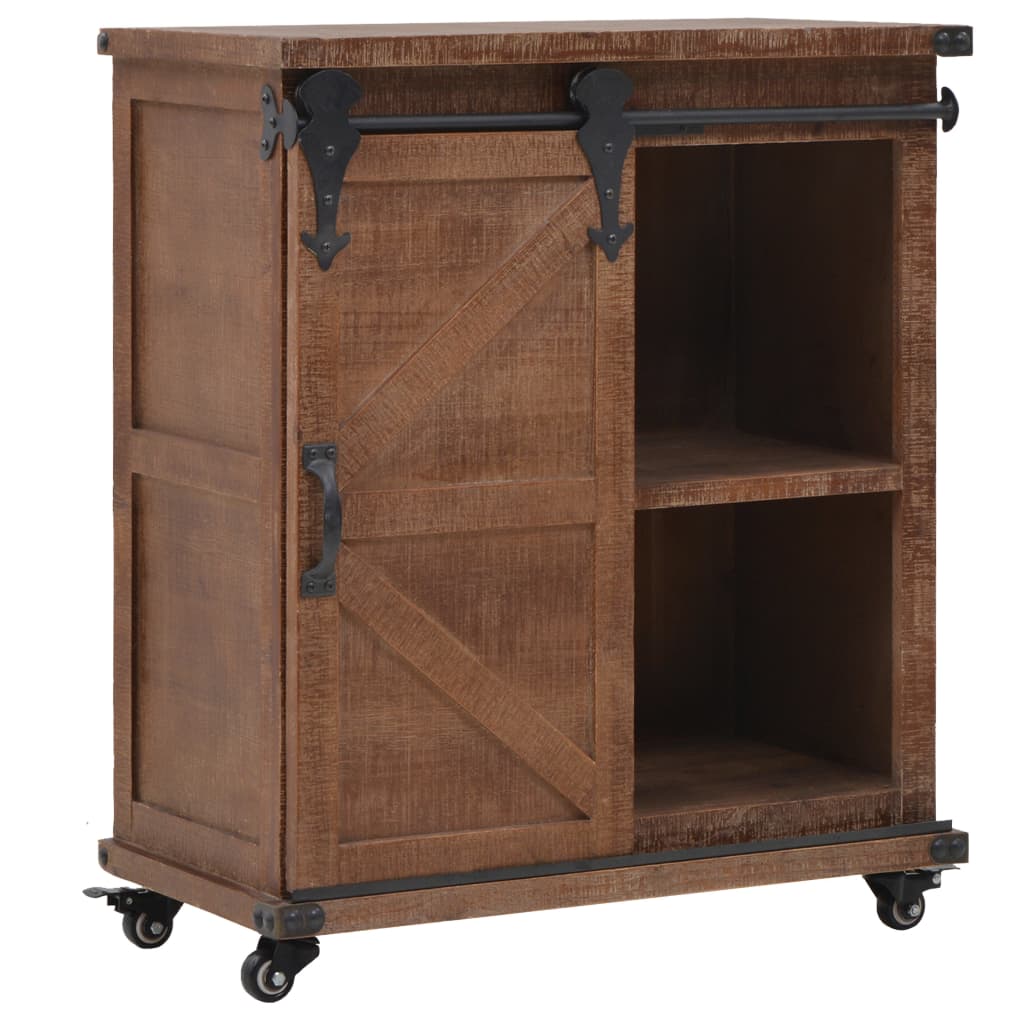 Storage Cabinet Solid Fir Wood 64X33.5X75 Cm Brown