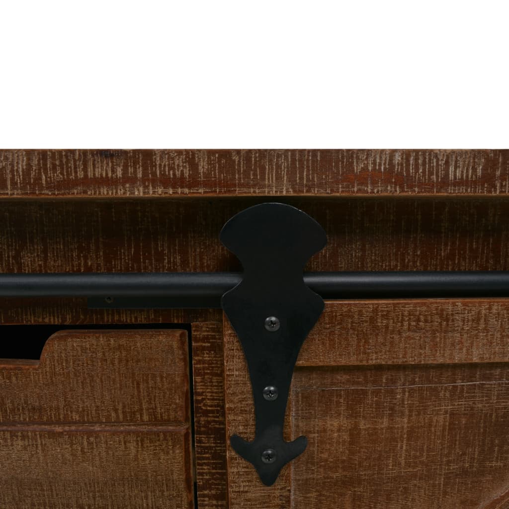 Storage Cabinet Solid Fir Wood 64X33.5X75 Cm Brown