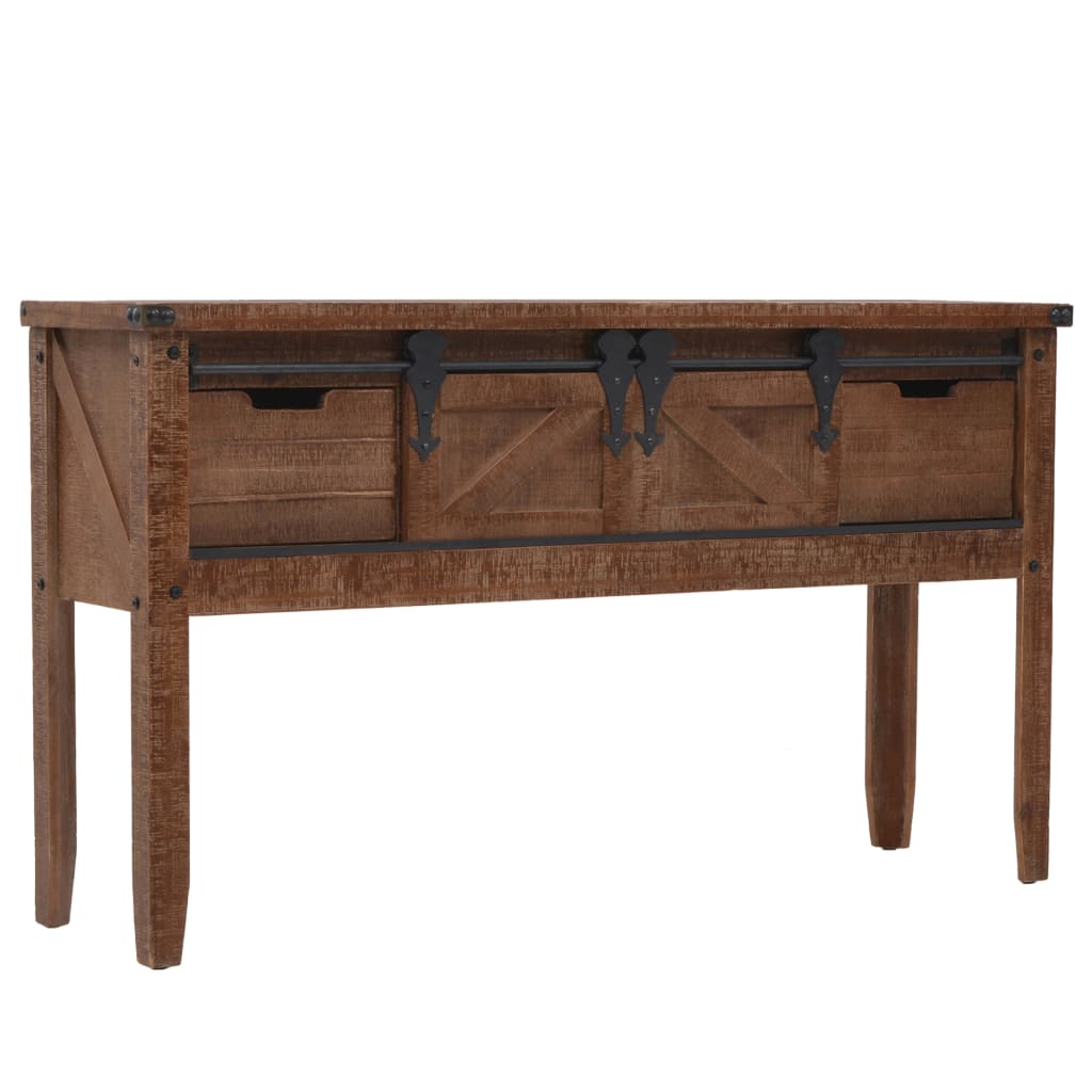 Console Table Solid Fir Wood 131X35.5X75 Cm Brown
