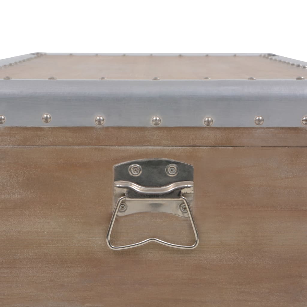 Storage Box Solid Fir Wood 91X52X40 Cm Brown