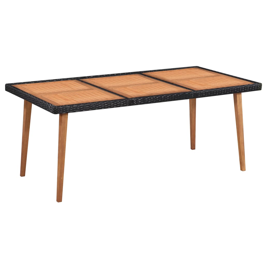 7 Piece Outdoor Dining Set Poly Rattan Black And Brown