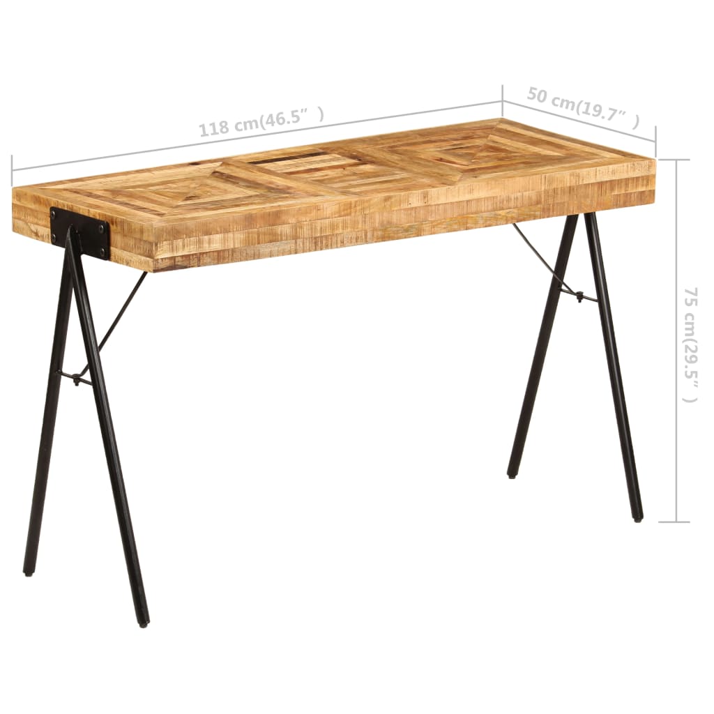 Writing Table Solid Mango Wood 118X50X75 Cm