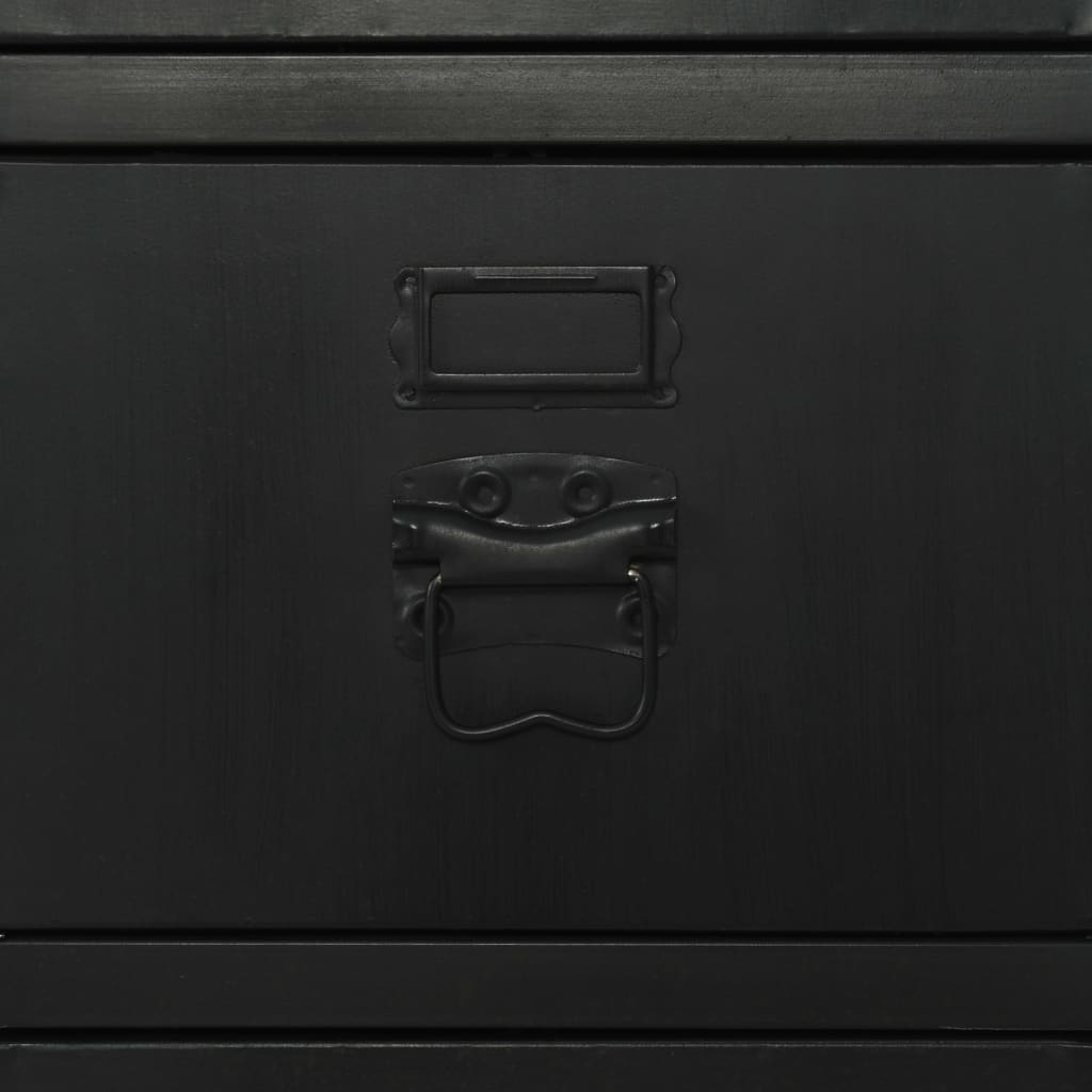 Single Pedestal Desk Solid Firwood And Steel 100X50X76 Cm