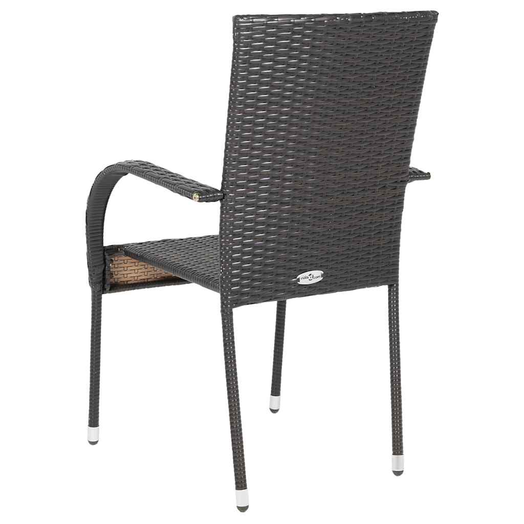 Stackable Outdoor Chairs 2 Pcs Poly Rattan