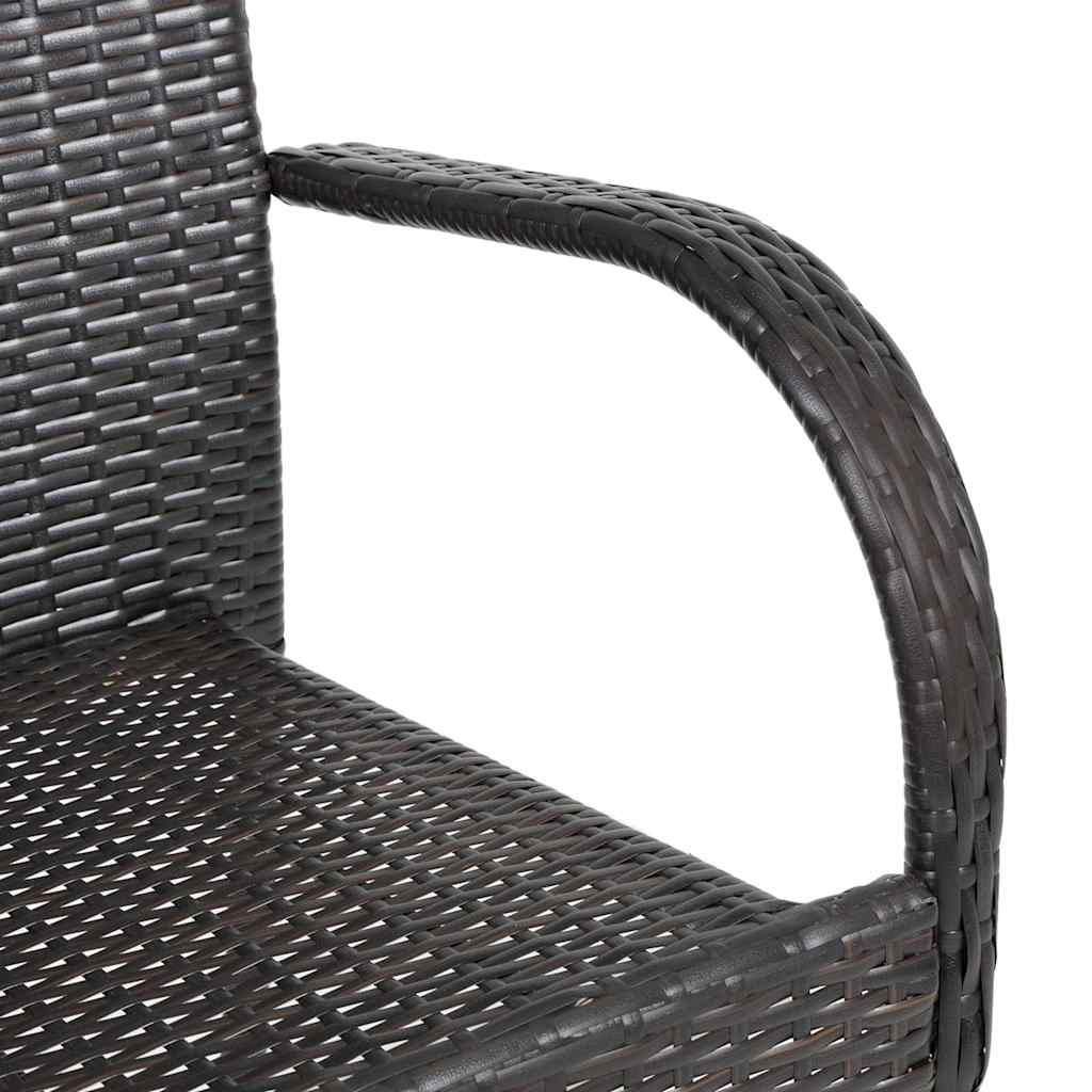Stackable Outdoor Chairs 2 Pcs Poly Rattan