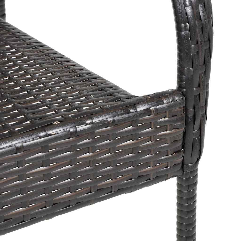 Stackable Outdoor Chairs 2 Pcs Poly Rattan