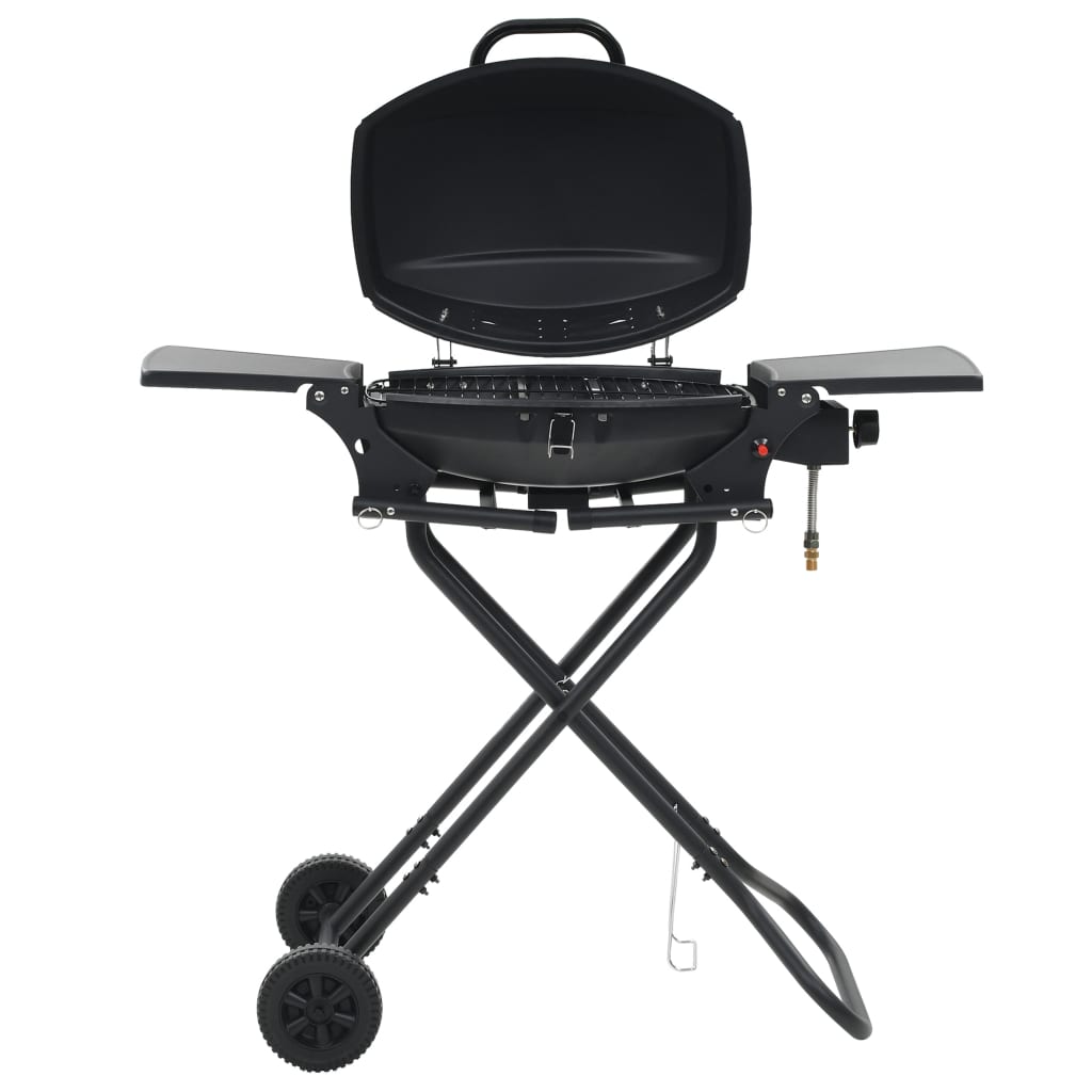 Portable Gas Bbq Grill With Cooking Zone Black