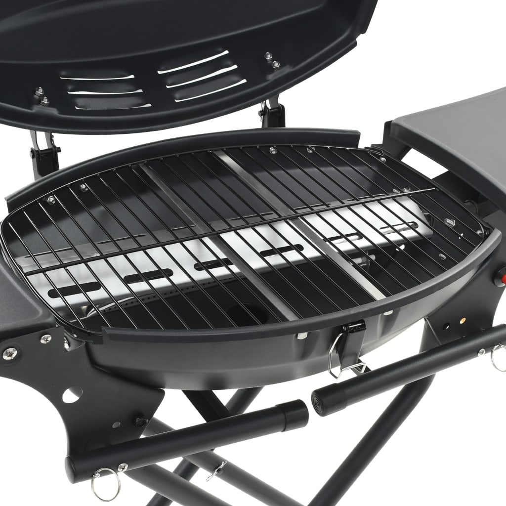Portable Gas Bbq Grill With Cooking Zone Black